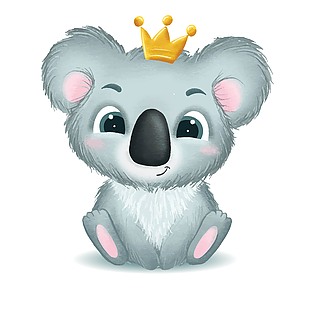 手绘插画卡通考拉