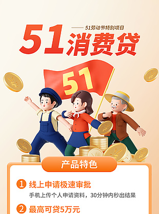 51消费贷产品特色宣传金融海报