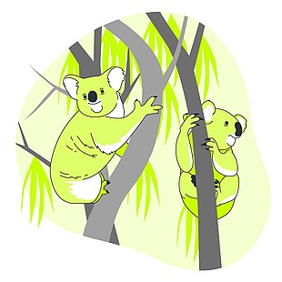 可爱清新考拉动物插画