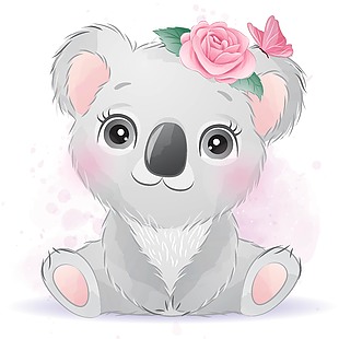 考拉卡通手绘插画
