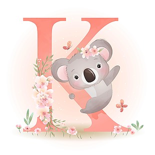 野生动物考拉插画