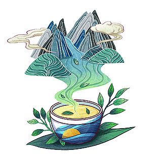 清明节日元素简约手绘素材