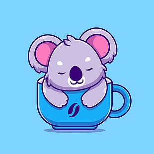 考拉卡通手绘插画