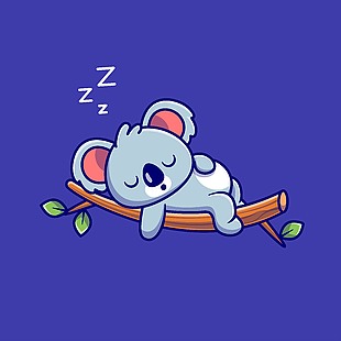 创意考拉睡觉头像设计
