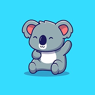 蓝色背景可爱的小考拉