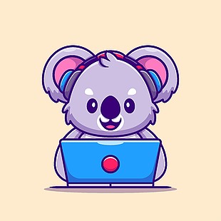 卡通手绘插画考拉