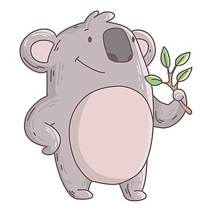 森林野生动物考拉插画