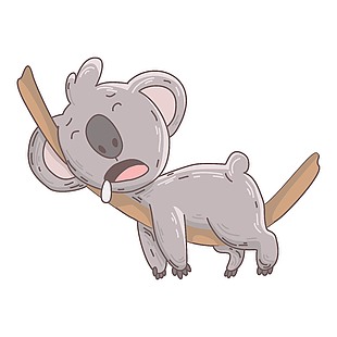 熟睡的小考拉插画素材