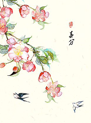 春分时节国画海报设计