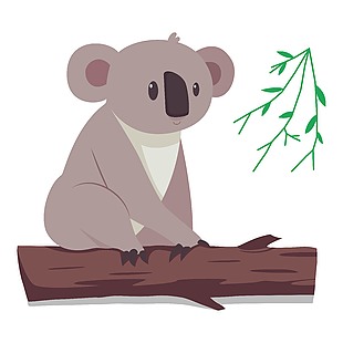 树上可爱卡通考拉插画