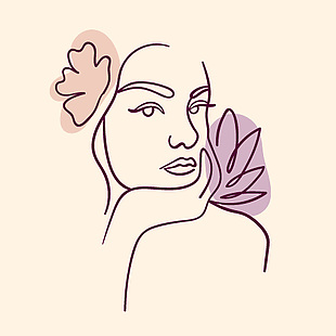 人物简约线条设计元素插画