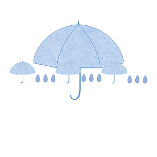 简约卡通雨伞手绘设计元素