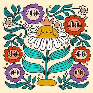 鲜花装饰花卉元素插画