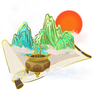 古典国风创意插画设计素材