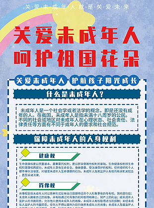 关爱未成年人教育海报
