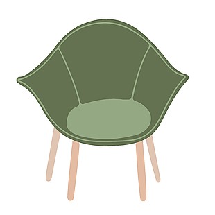 绿色清新家具椅子元素