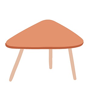 室内客厅三角茶几设计插画