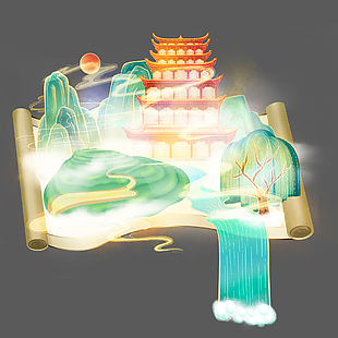 古典国风传统建筑设计元素
