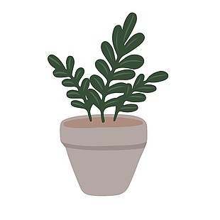 日常家居绿植装饰插画