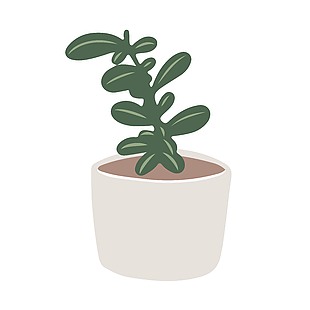 绿色家居绿植设计插画
