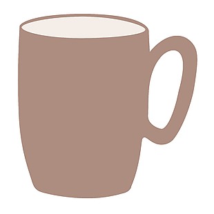 手绘家居灰色水杯插画