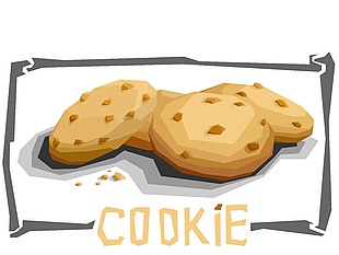 现做美味曲奇饼干插画