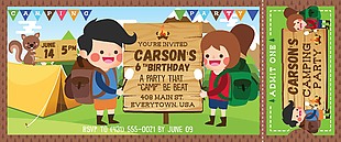 儿童生日会邀请函门票设计