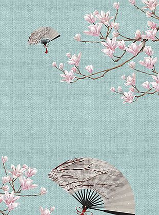 素雅新中式花卉元素工笔装饰画素材
