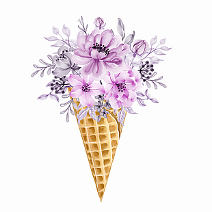 手绘鲜花花束插画