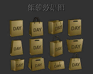 手提袋效果图矢量图