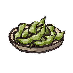 居酒屋毛豆插画