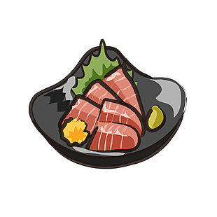 居酒屋金枪鱼刺身插画