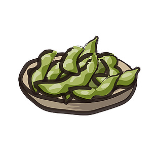 居酒屋毛豆插画
