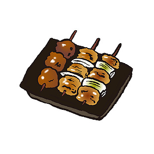 居酒屋烧鸟插画