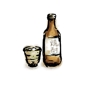 居酒屋烧酒插画
