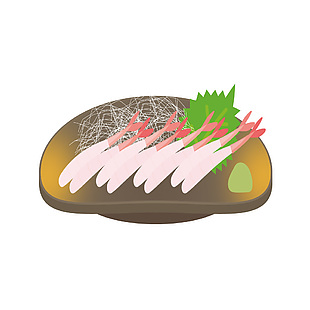 日料甜虾刺身插画