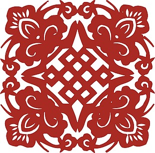 中国风喜庆窗花剪纸插画