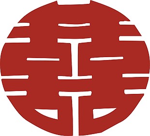 红色大喜剪纸插画