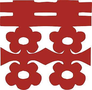 创意中国风剪纸红双喜