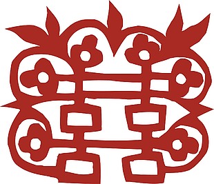 中国风国粹剪纸红双喜