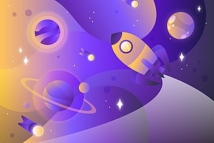 卡通宇宙火箭设计图