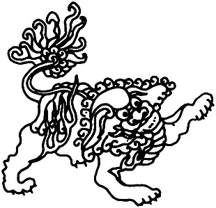 中国古典图案石狮子纹样