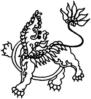 民族传统石狮子图案纹样