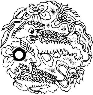 中国传统吉祥纹样石狮子