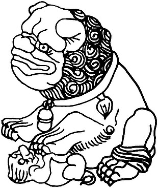 中国传统吉祥纹样石狮子