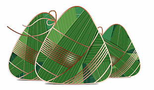 创意金边五月五三角形粽子插画矢量素材