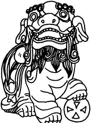 狮子古典花纹免抠素材