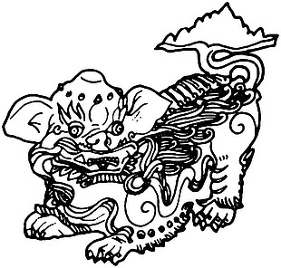 民族传统图案纹样石狮子