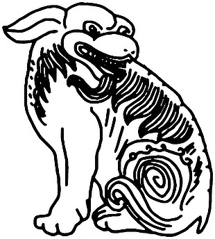 手绘狮子矢量素材插画