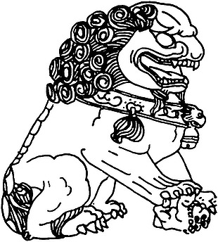 古代传统建筑石雕石狮子